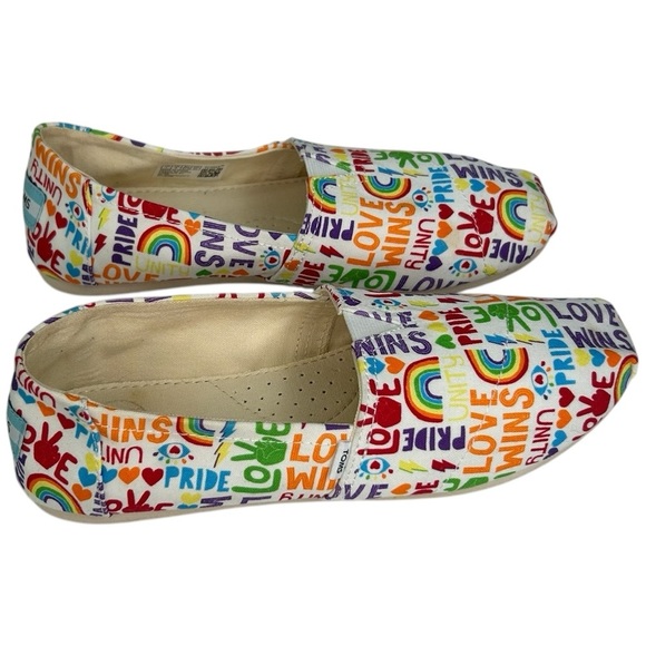 Toms Alpargata Unity Love Wins Pride Rainbow Canvas Shoes Womens SZ 7 Comfort - Picture 4 of 13